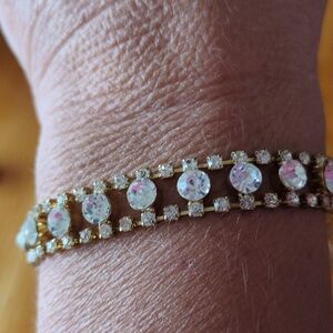 Elegant Gold and Silver Crystal Bracelet